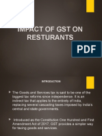 GST Impact On Restaurants in India