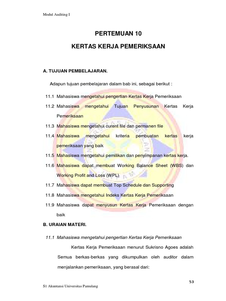 Modul 10 Kertas Kerja Pemeriksaan
