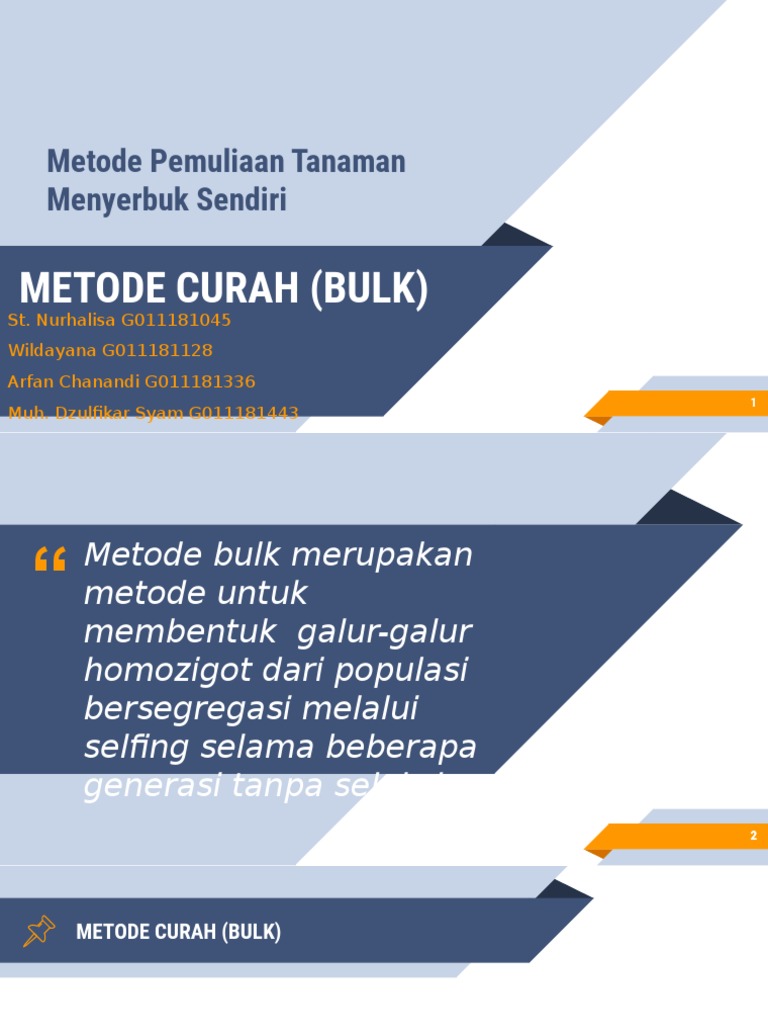 Metode Pemuliaan Tanaman Bulk | PDF