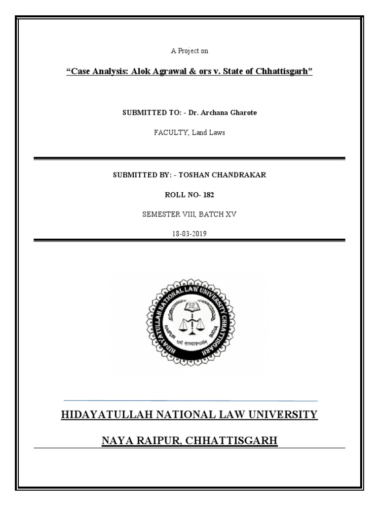 SemVIII Land Laws Project.Toshan.182 PDF Environmental Impact