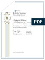 CertificateOfCompletion_Using Python With Excel