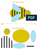 2D Shape Bee Picture Activity Sheets PDF