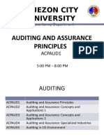 Session 1 AUDITING AND ASSURANCE PRINCIPLES