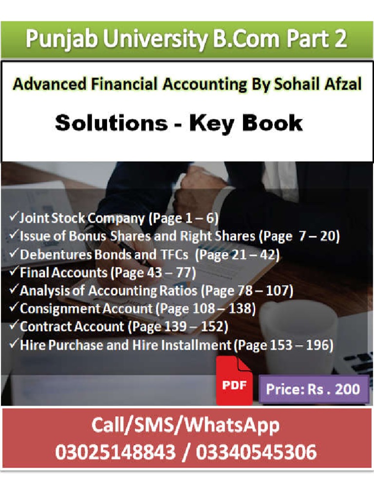 Advanced Accounting by Sohail Afzal Keybook Solution PDF PDF PDF