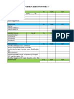 Form Screening COVID-19  optimized title