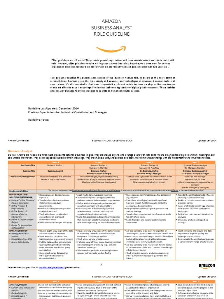 Amazon Business Analyst Role Guide | PDF | Intelligence Analysis ...