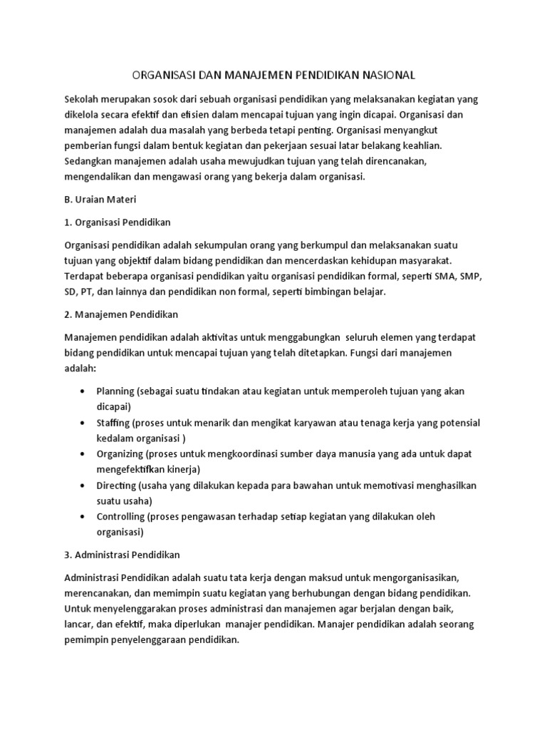 Resume Pengelolaan Pendidikan Pdf