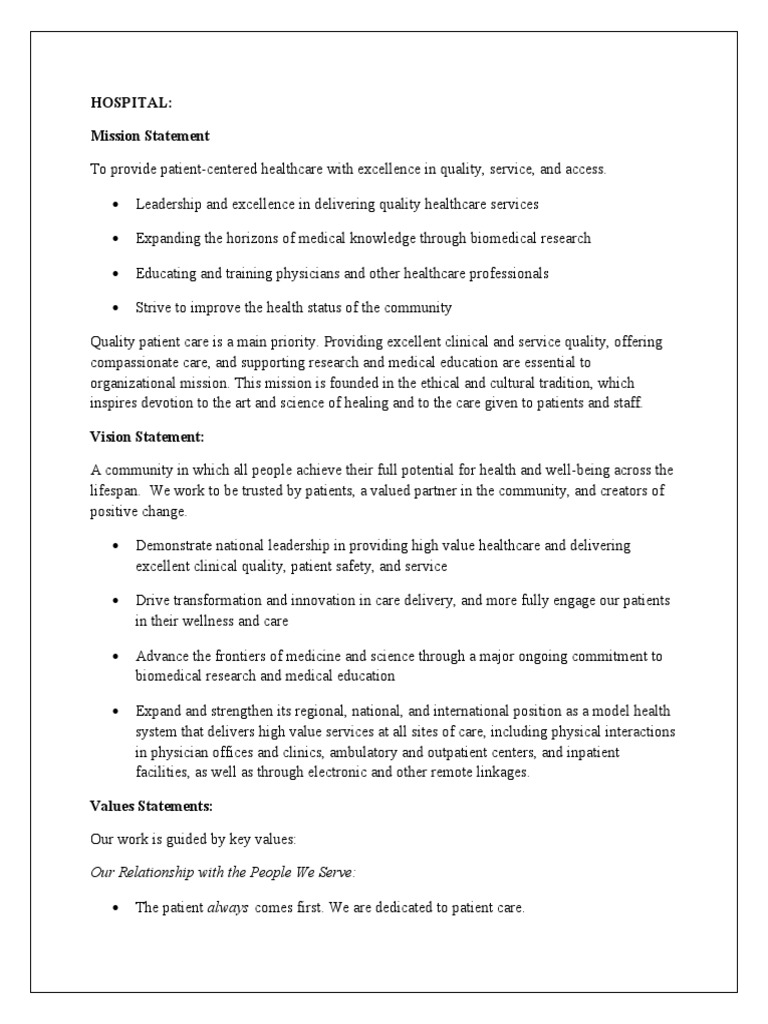 HOSPITAL Assignment | PDF | Health Care | Patient