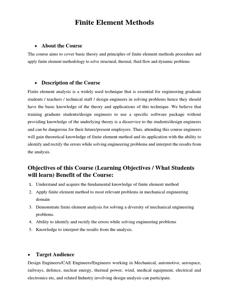 Finite Element Methods for Engineers | PDF | Finite Element Method ...