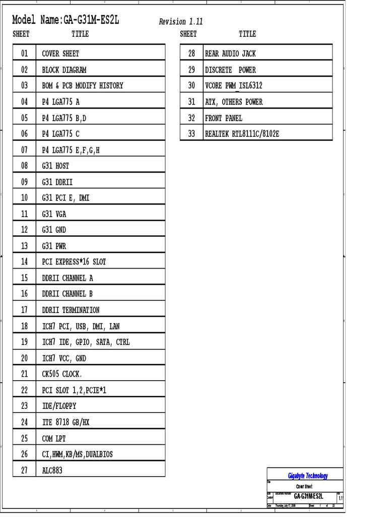 Gigabyte GAG31MES2L R1.11 d5331 Schematic Diagram PDF PDF