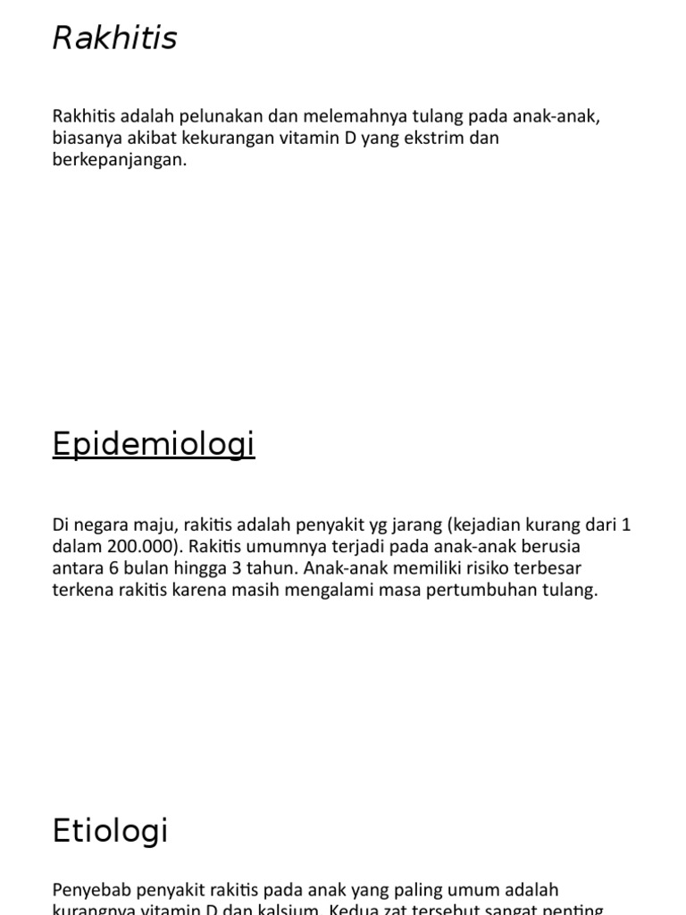 Panduan Rakhitis untuk Orang Tua | PDF