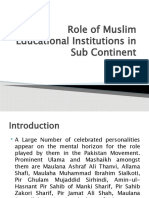 Role of Muslim Educational Institutions