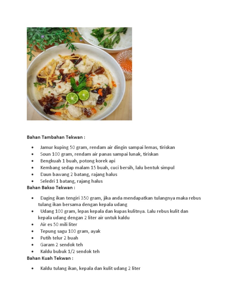Bahan Tambahan Tekwan | PDF | …