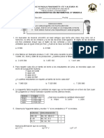 Prueba de Matematica 6 Grado