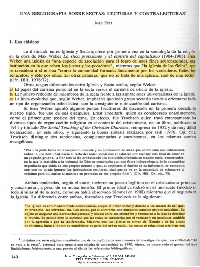 Características y Distinciones de Sectas | PDF | Secta | Contracultura