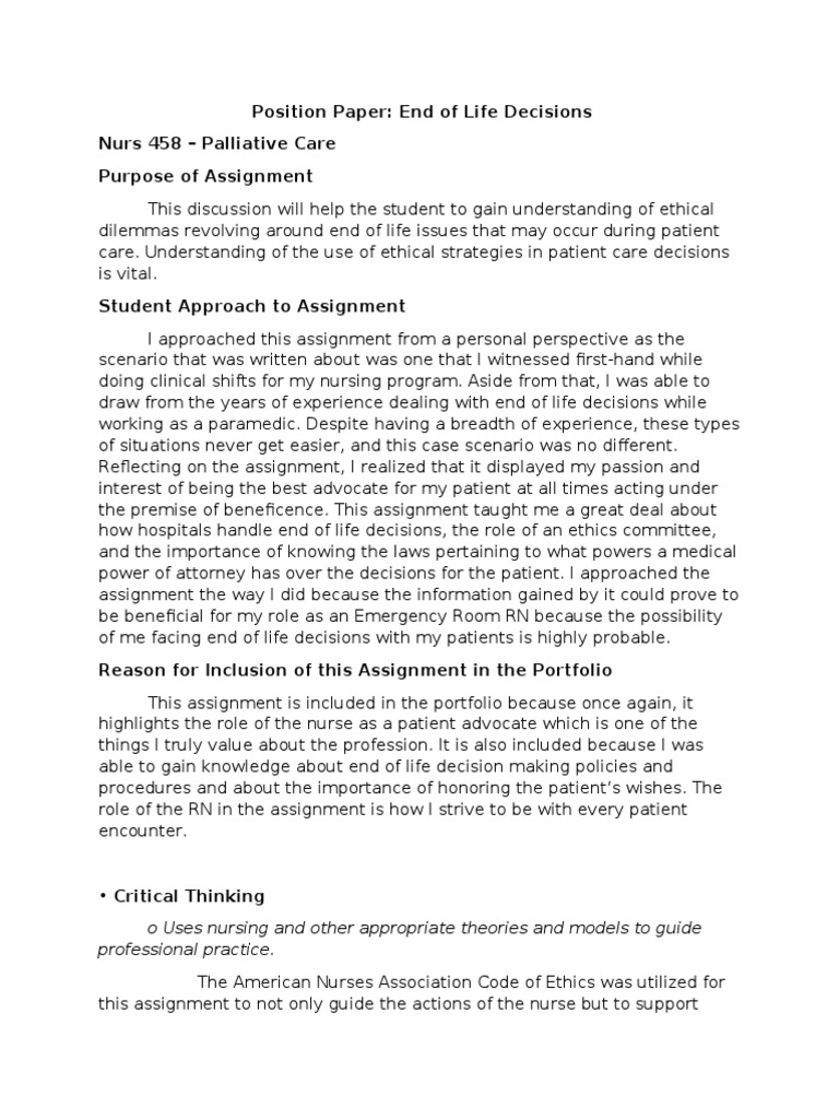 Position Paper Intro Page | PDF | Nursing | Health Care