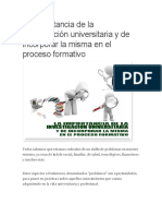 Importancia investigación universitaria