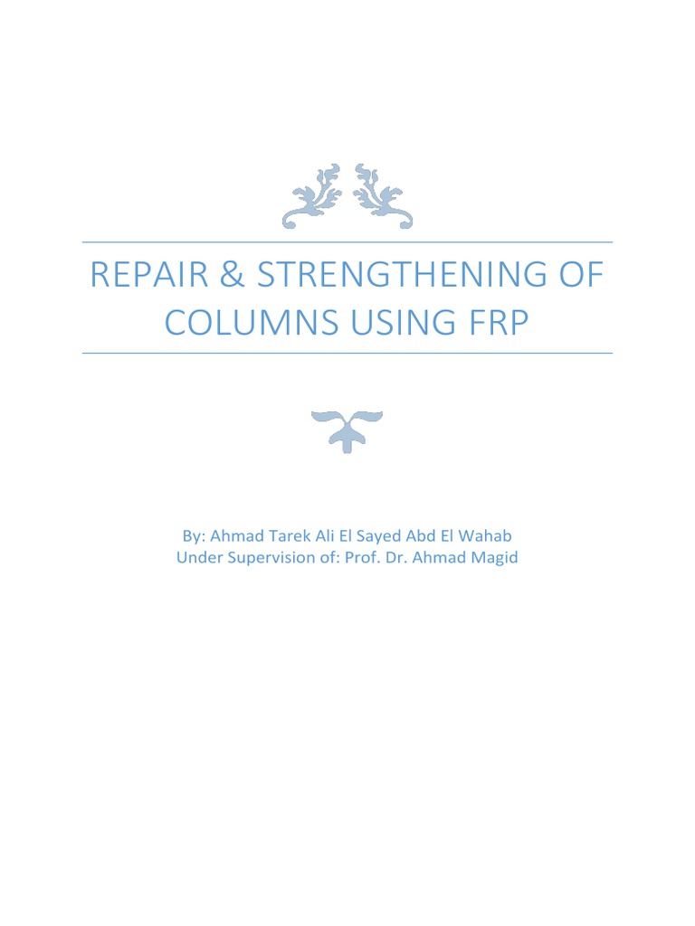 Strengthening of Columns by FRP Report | PDF | Fibre Reinforced Plastic ...