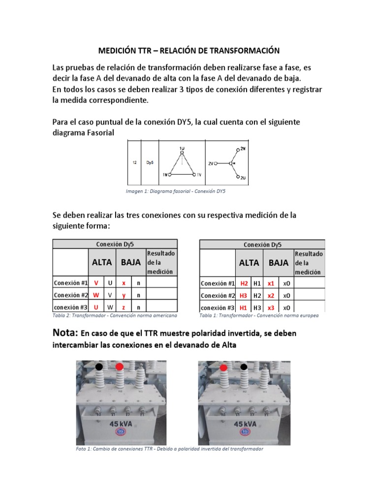 Manual - Relación de Transformación TTR PDF | PDF | Transformador ...