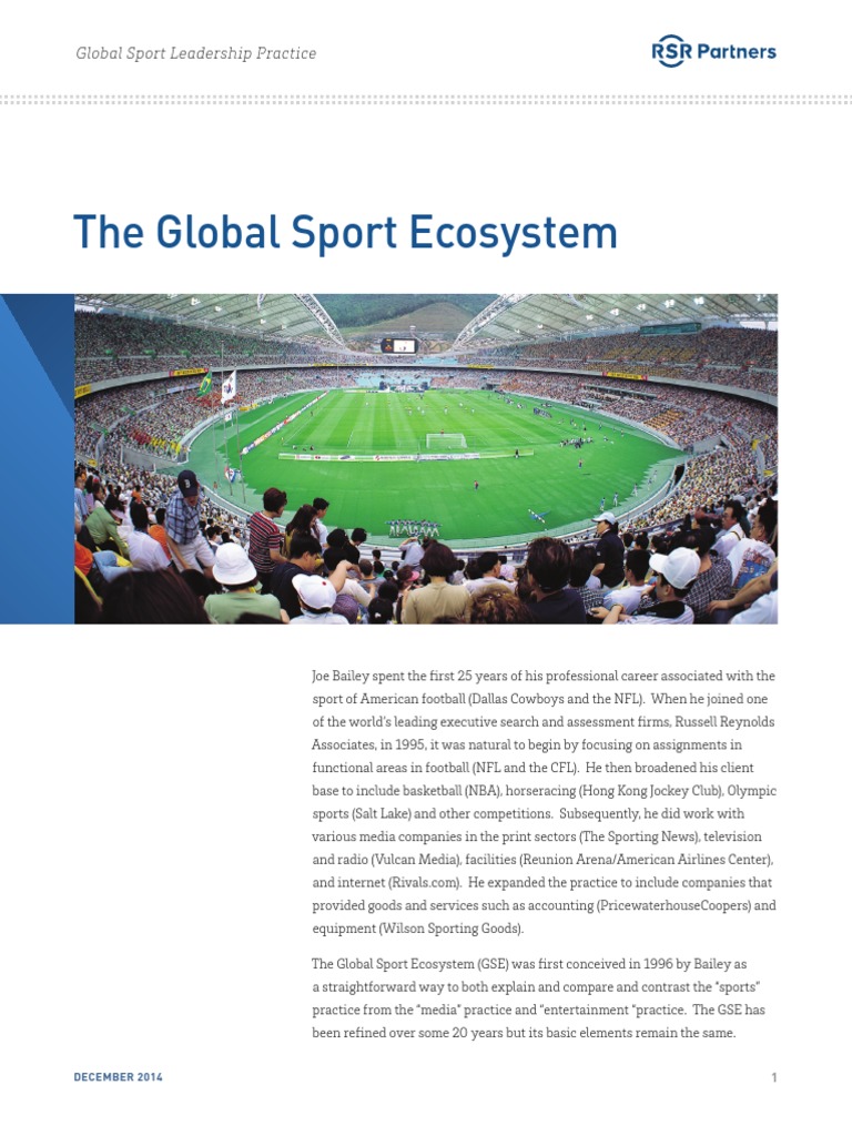 The Global Sport Ecosystem PDF PDF Sports Leadership