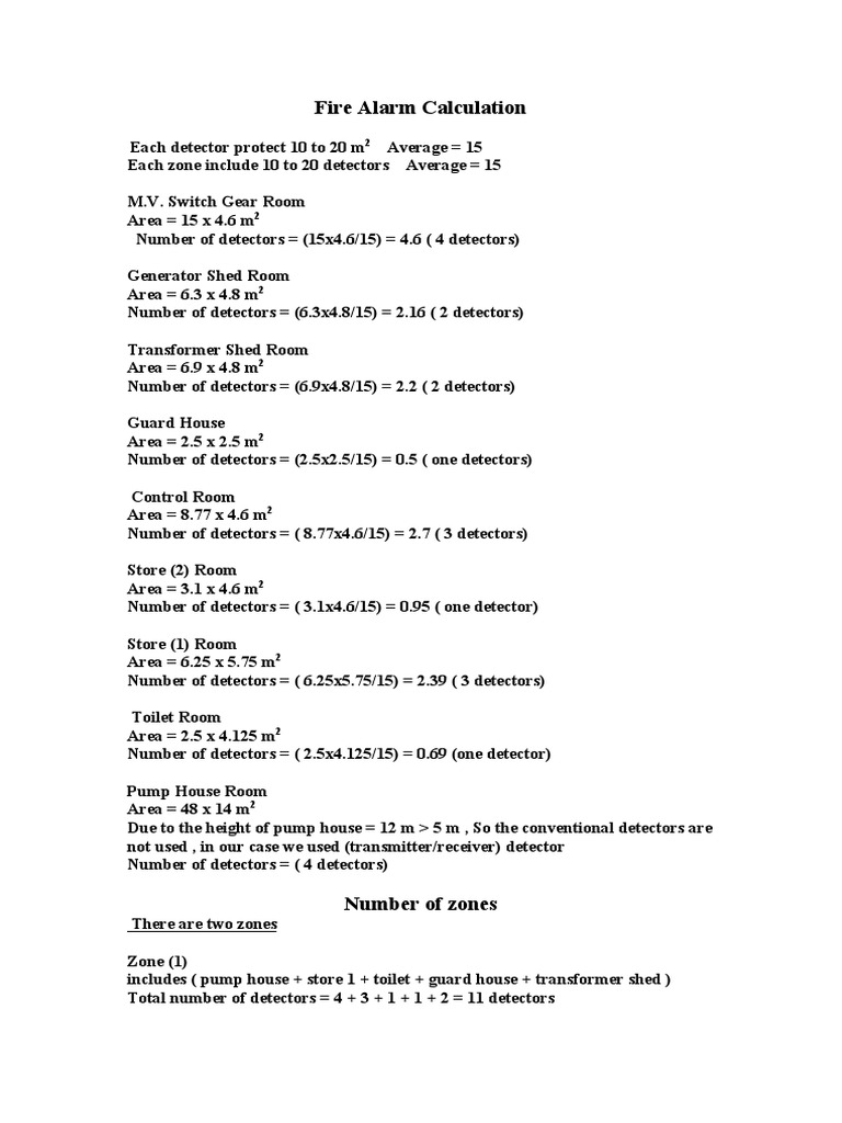 Fire Alarm Calculation PDF