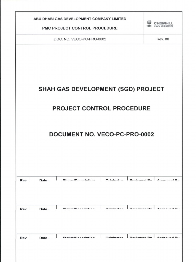 VECO Project Control Procedure | PDF | General Contractor | Receipt