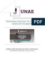 INFORMACIÓN GENERAL TEACHING ENGLISH TO THE 21st CENTURY STUDENT