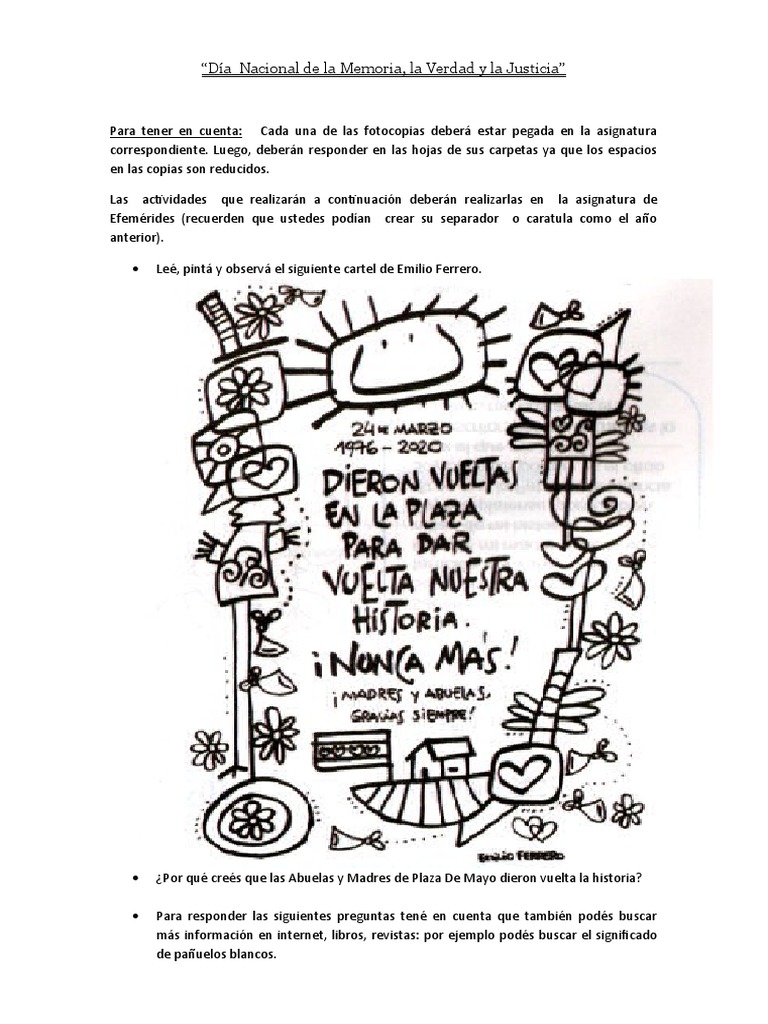 Actividades para el Día de la Memoria | PDF