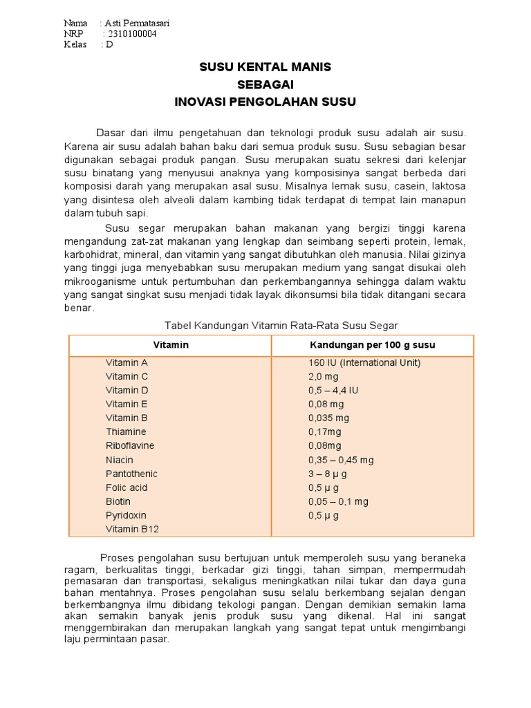 Diagram Proses Pembuatan Susu Kental Manis | PDF