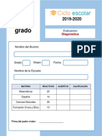 Examen Diagnostico Cuarto Grado 2019-2020