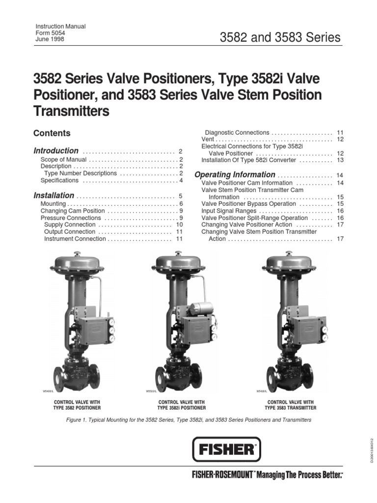 3582 Fisher Manual PDF Valve Manufactured Goods