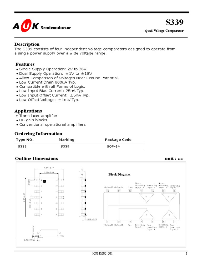 Datasheet - HK s3391 4900772 | PDF | Amplifier | Operational Amplifier