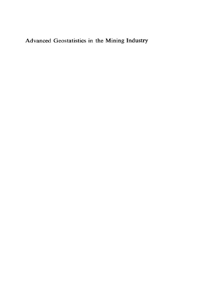 Advanced Geostatistics in The Mining Industry - Proceedings of The NATO Advanc PDF | PDF | Nature Advanced Geostatistics in The Mining Industry - Proceedings of The NATO Advanc PDF | PDF | Nature