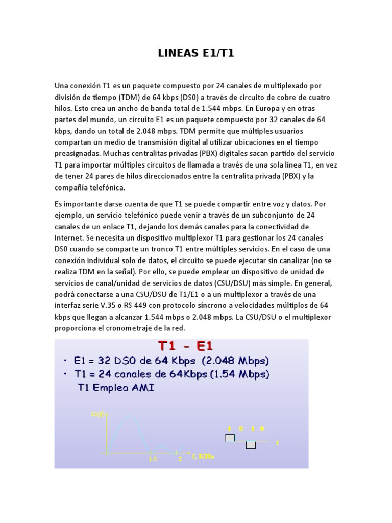 Lineas E1 T1 | PDF | Señalización (Telecomunicaciones) | Protocolos de ...
