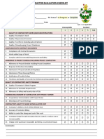 Project Contractor Evaluation Checklist