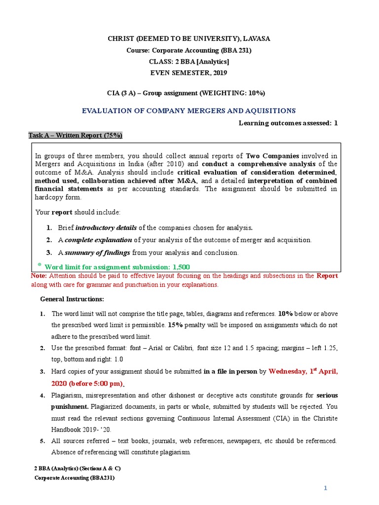 Mergers & Acquisitions Analysis Report | PDF | Mergers And Acquisitions ...