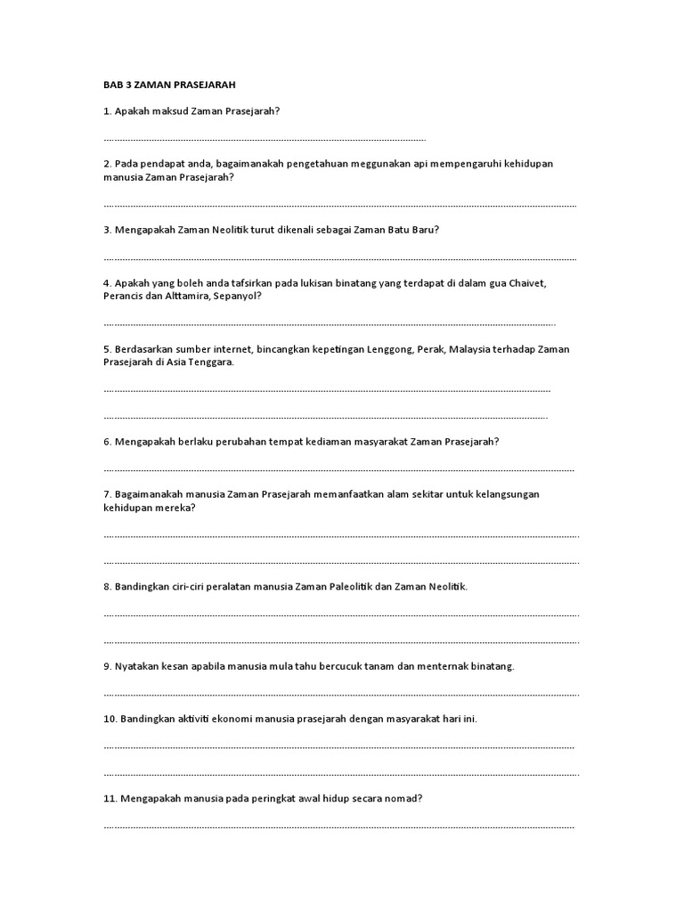 Bab 3 Zaman Prasejarah  PDF