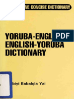 Yorùbá English - English Yorùbá Concise Dictionary Ọlabiyi Babalọla Yai