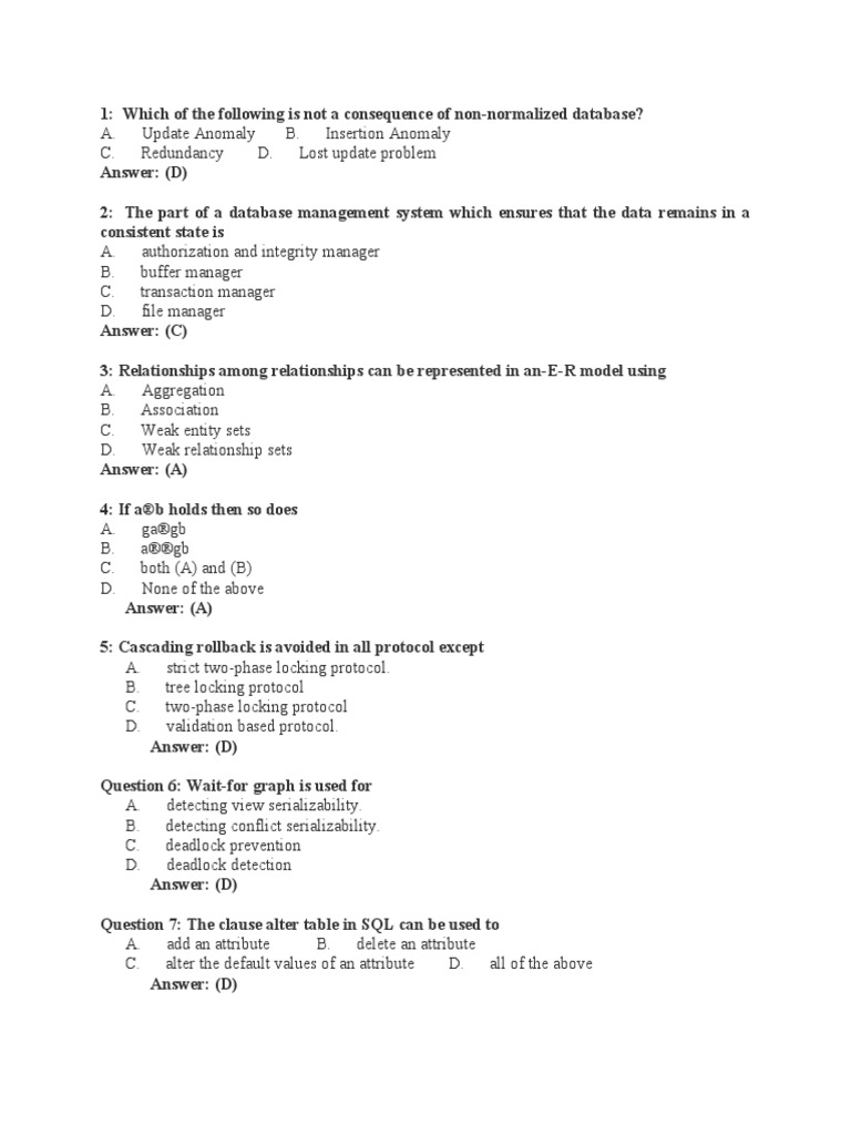 Dbms mcq pdf relational database relational model