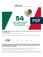 Universidades de México Ofrecen 54 Cursos Online Gratuitos para Hacer en Cuarentena