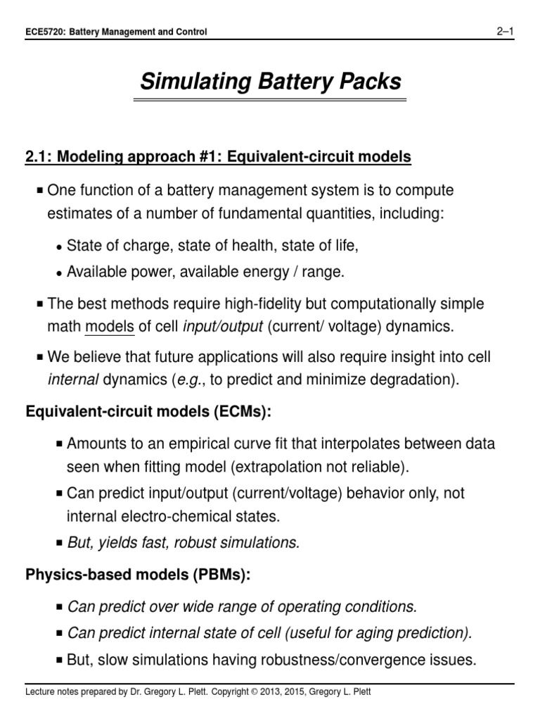 N1-Simulating Battery Packs | PDF | Electric Motor | Power (Physics)