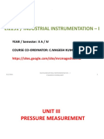 Industrial Instrumentation Pressure Measurement