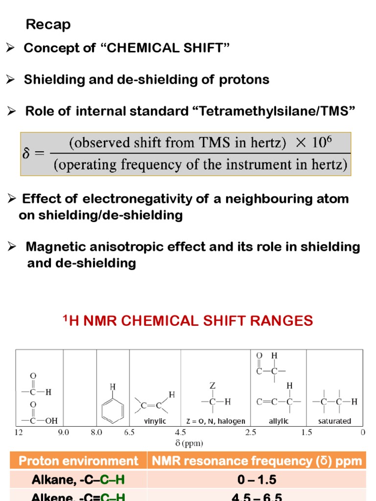 Lecture 24 CHEM F111 NMR Spectroscopy 3 PDF PDF Proton Nuclear
