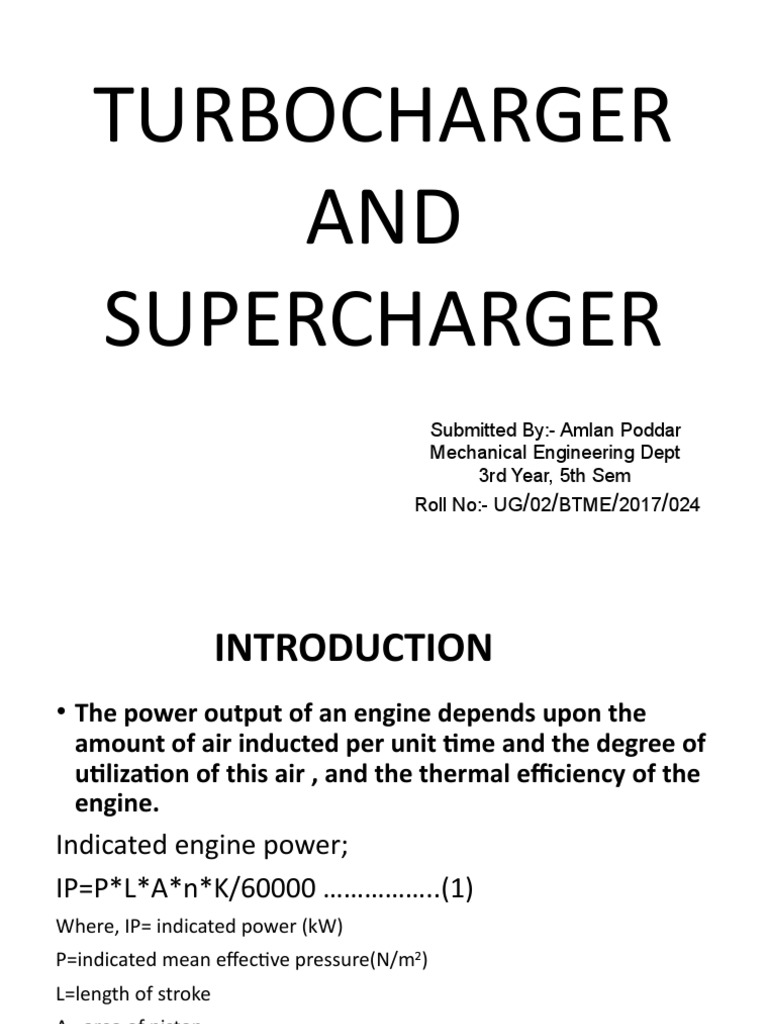 Turbocharger and Supercharger PDF Turbocharger Internal