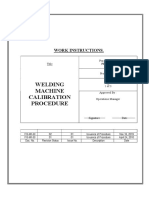 Welding Machine Calibration Procedure