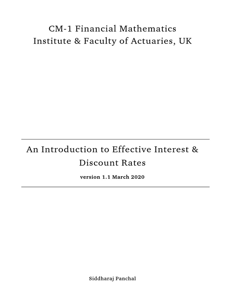 An Introduction To Effective Interest & Discount Rates (CM-1, IFoA ...