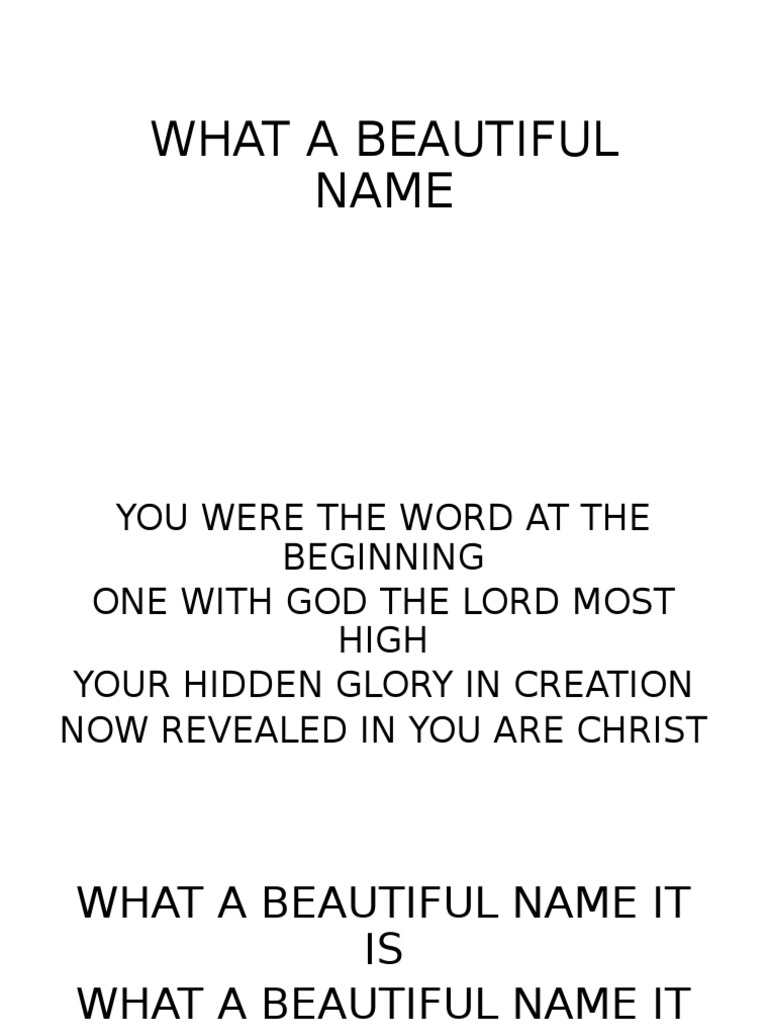 What A Beautiful Name | PDF