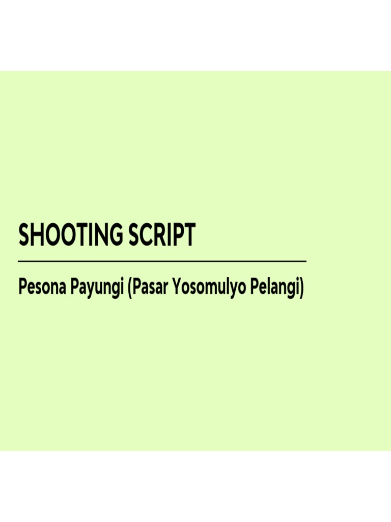 Script Pesona Pasar Payungi PDF | PDF