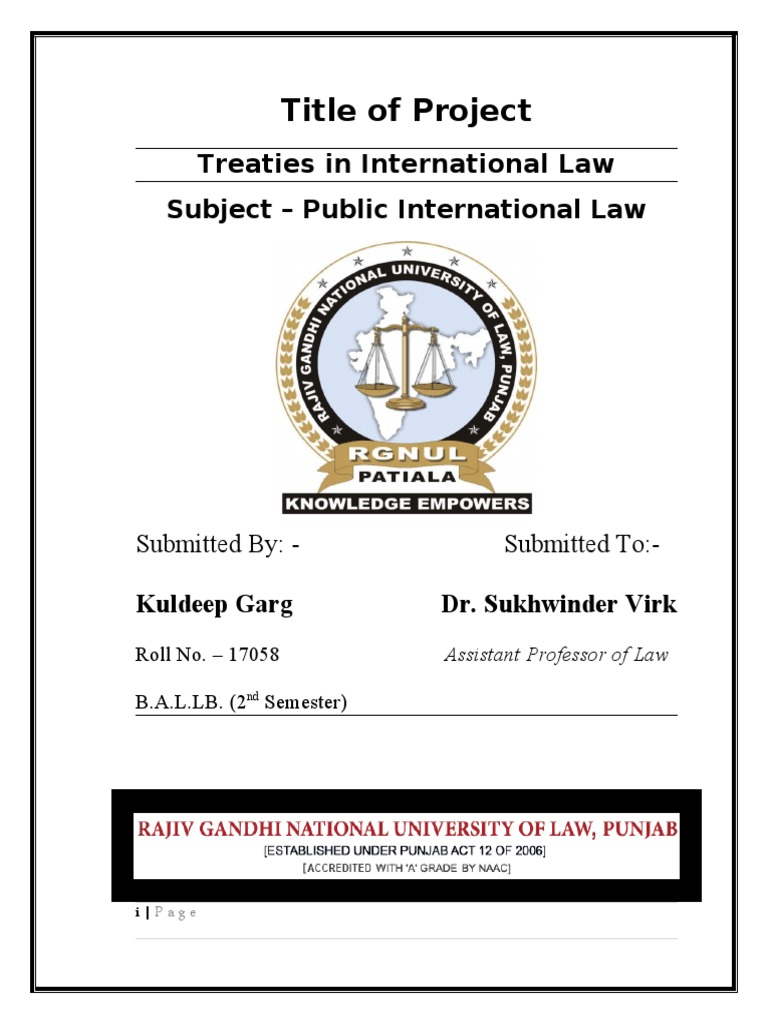 Understanding Treaties in International Law | PDF | Treaty | Ratification