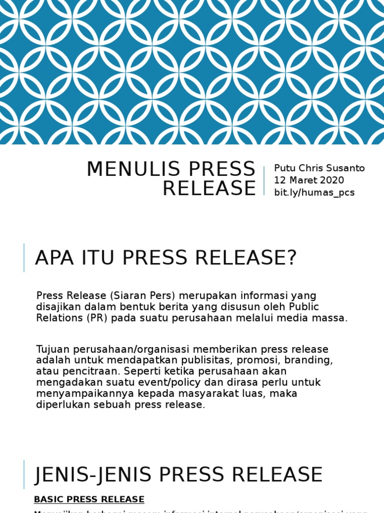 Menulis Press Release | PDF